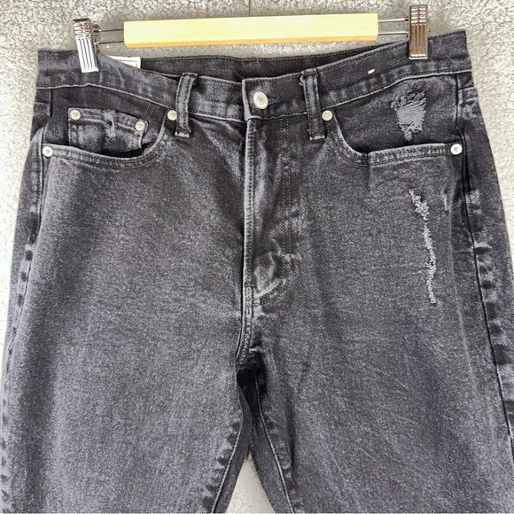 Abercrombie & Fitch Jeans Mens 32x32 Black Athletic Slim Distressed Denim Y2K - Picture 4 of 13